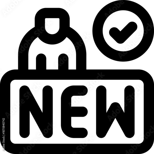 new employee line icon. Clean and minimalist vector icon for websites, mobile apps, presentations, and logos. Fully scalable and customizable for any project.