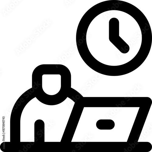 full time line icon. Clean and minimalist vector icon for websites, mobile apps, presentations, and logos. Fully scalable and customizable for any project.