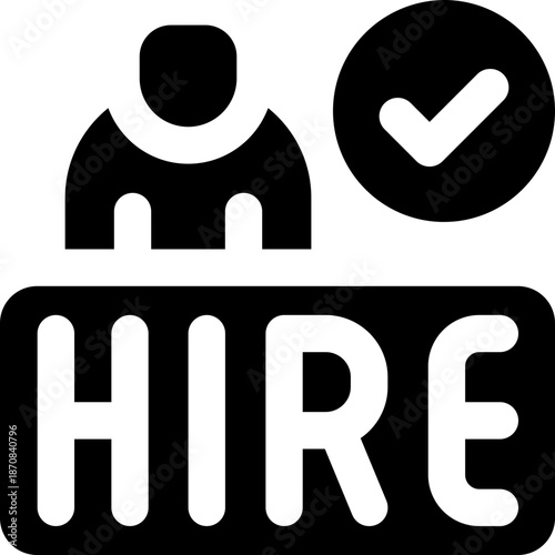 hire glyph icon. Strong and solid vector icon for websites, mobile interfaces, presentations, and visual branding. High quality and easy to edit.