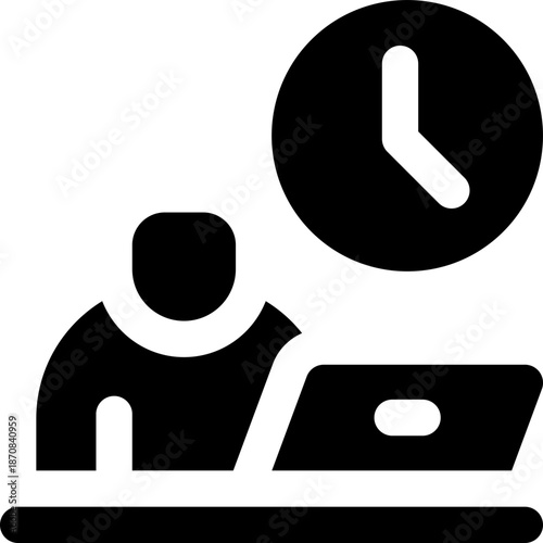 full time glyph icon. Strong and solid vector icon for websites, mobile interfaces, presentations, and visual branding. High quality and easy to edit.