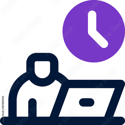 full time duotone icon. Sleek and modern vector icon for websites, mobile apps, marketing materials, and corporate design. Fully scalable and ready to use.