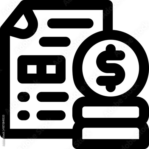 budget line icon. Clean and minimalist vector icon for websites, mobile apps, presentations, and logos. Fully scalable and customizable for any project.