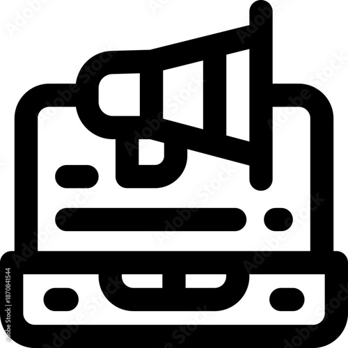 laptop line icon. Clean and minimalist vector icon for websites, mobile apps, presentations, and logos. Fully scalable and customizable for any project.