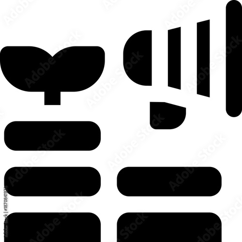 growth marketing glyph icon. Strong and solid vector icon for websites, mobile interfaces, presentations, and visual branding. High quality and easy to edit.