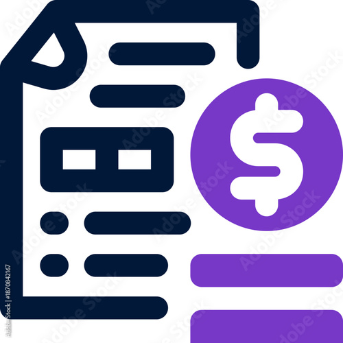 budget duotone icon. Sleek and modern vector icon for websites, mobile apps, marketing materials, and corporate design. Fully scalable and ready to use.