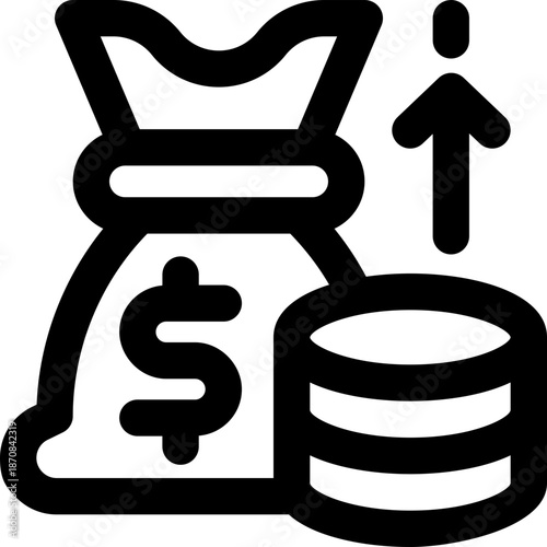 inflation line icon. Clean and minimalist vector icon for websites, mobile apps, presentations, and logos. Fully scalable and customizable for any project.