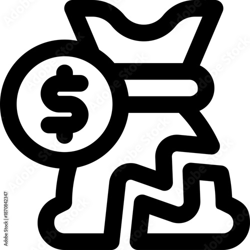 financial risk line icon. Clean and minimalist vector icon for websites, mobile apps, presentations, and logos. Fully scalable and customizable for any project.