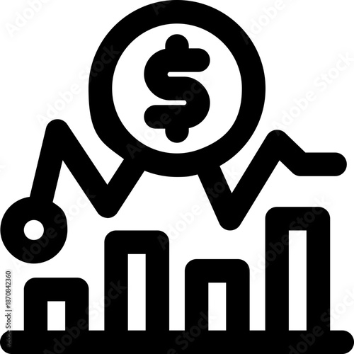 fluctuation line icon. Clean and minimalist vector icon for websites, mobile apps, presentations, and logos. Fully scalable and customizable for any project.