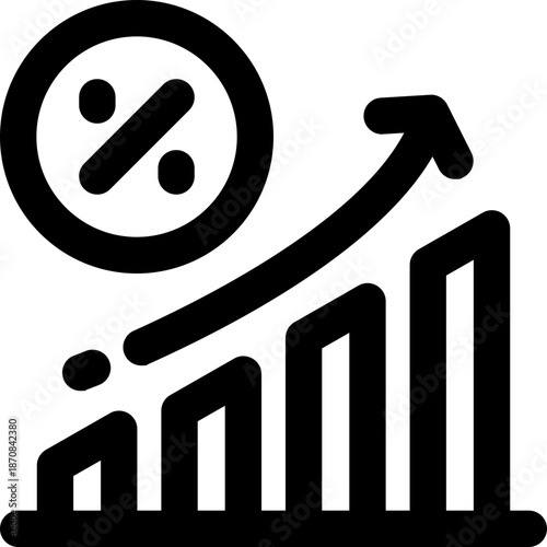 inflation rate line icon. Clean and minimalist vector icon for websites, mobile apps, presentations, and logos. Fully scalable and customizable for any project.