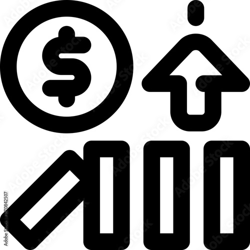 domino effect line icon. Clean and minimalist vector icon for websites, mobile apps, presentations, and logos. Fully scalable and customizable for any project.