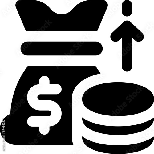 inflation glyph icon. Strong and solid vector icon for websites, mobile interfaces, presentations, and visual branding. High quality and easy to edit.