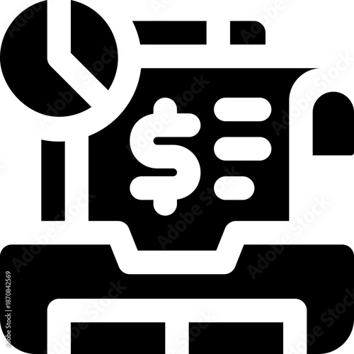 report glyph icon. Strong and solid vector icon for websites, mobile interfaces, presentations, and visual branding. High quality and easy to edit.