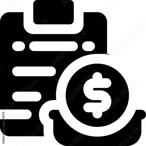 clipboard glyph icon. Strong and solid vector icon for websites, mobile interfaces, presentations, and visual branding. High quality and easy to edit.