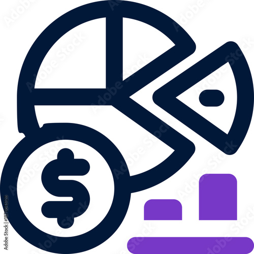 pie chart duotone icon. Sleek and modern vector icon for websites, mobile apps, marketing materials, and corporate design. Fully scalable and ready to use.