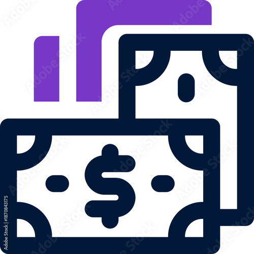 money duotone icon. Sleek and modern vector icon for websites, mobile apps, marketing materials, and corporate design. Fully scalable and ready to use.