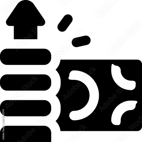 cost glyph icon. Strong and solid vector icon for websites, mobile interfaces, presentations, and visual branding. High quality and easy to edit.