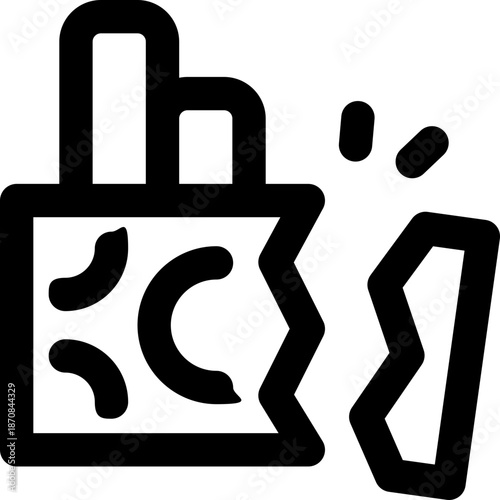 bankrupt line icon. Clean and minimalist vector icon for websites, mobile apps, presentations, and logos. Fully scalable and customizable for any project.