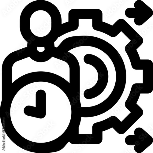 time management line icon. Clean and minimalist vector icon for websites, mobile apps, presentations, and logos. Fully scalable and customizable for any project.