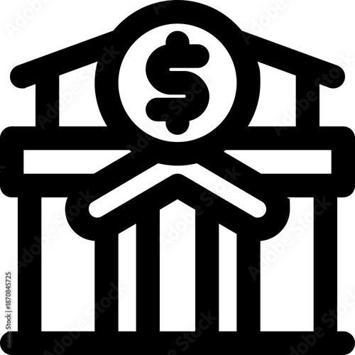 banking line icon. Clean and minimalist vector icon for websites, mobile apps, presentations, and logos. Fully scalable and customizable for any project.