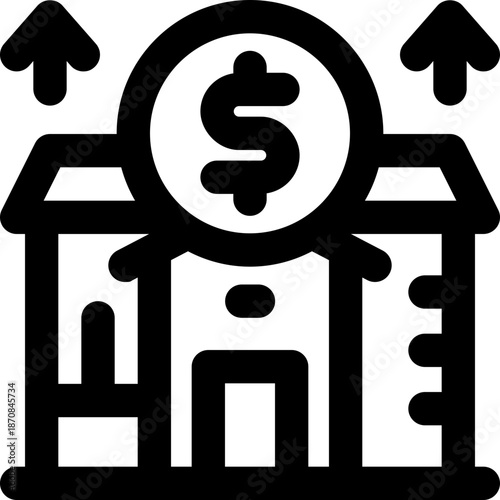 real estate line icon. Clean and minimalist vector icon for websites, mobile apps, presentations, and logos. Fully scalable and customizable for any project.