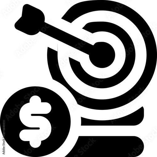 target glyph icon. Strong and solid vector icon for websites, mobile interfaces, presentations, and visual branding. High quality and easy to edit.