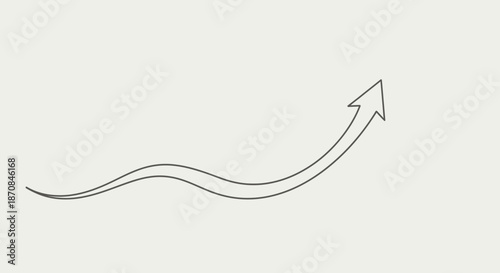 simple upward trending arrow line illustration symbolizing growth or progress