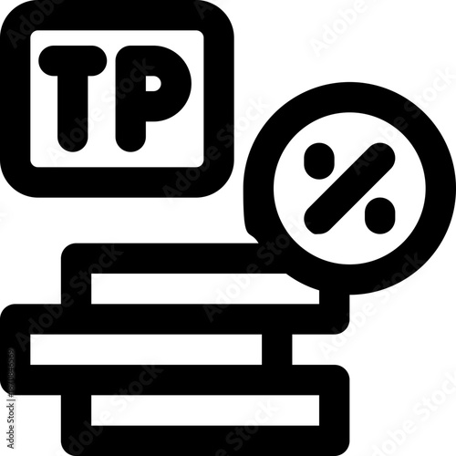 take profit line icon. Clean and minimalist vector icon for websites, mobile apps, presentations, and logos. Fully scalable and customizable for any project.