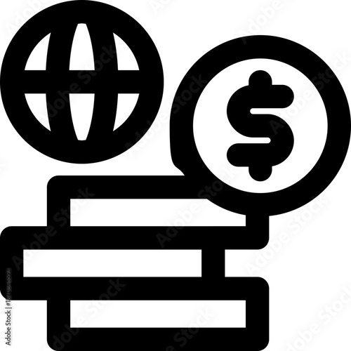 global economy line icon. Clean and minimalist vector icon for websites, mobile apps, presentations, and logos. Fully scalable and customizable for any project.