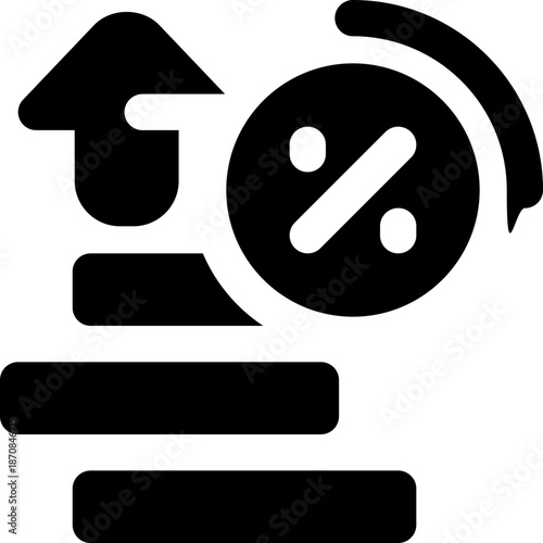 profit glyph icon. Strong and solid vector icon for websites, mobile interfaces, presentations, and visual branding. High quality and easy to edit.