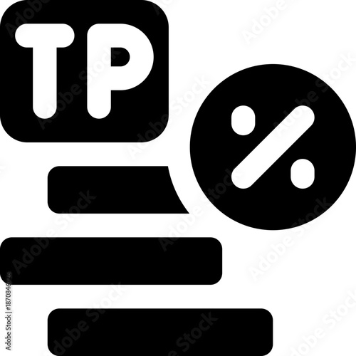 take profit glyph icon. Strong and solid vector icon for websites, mobile interfaces, presentations, and visual branding. High quality and easy to edit.