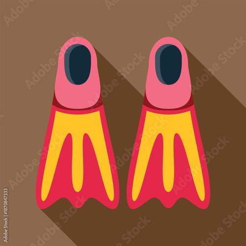 Pair of flippers for water sports and vacation activities