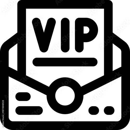 vip invite line icon. Clean and minimalist vector icon for websites, mobile apps, presentations, and logos. Fully scalable and customizable for any project.
