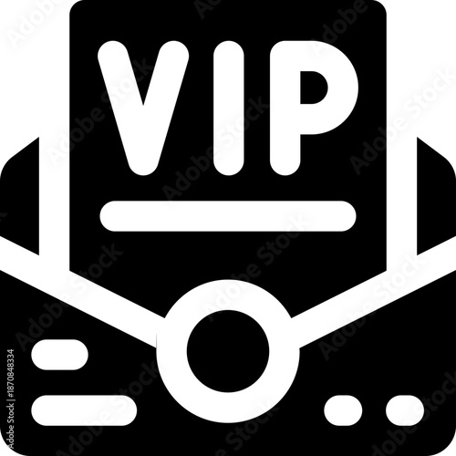 vip invite glyph icon. Strong and solid vector icon for websites, mobile interfaces, presentations, and visual branding. High quality and easy to edit.