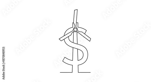 Creative Medical Symbol Design Combining Dollar Sign and Caduceus Illustrating Healthcare and