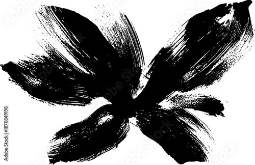 Bold black ink brushstroke art for creative design