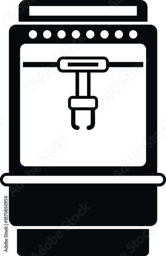 3d printer icon displaying additive manufacturing and industrial automation concept