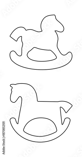 Minimal outline silhouette of a toy horse
