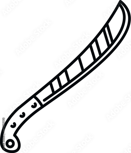 Agricultural machete with a sharp blade for cutting vegetation