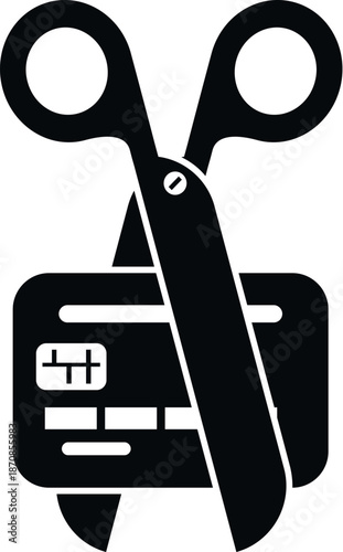 Scissors cutting a credit card representing financial freedom and ending debt
