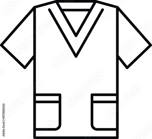 Medical scrub top depicting healthcare professional workwear for clinic and hospital settings