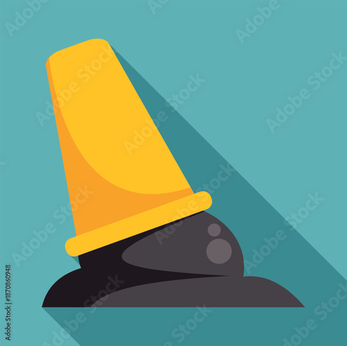 Pouring molten slag from a metallurgy ladle, flat design icon