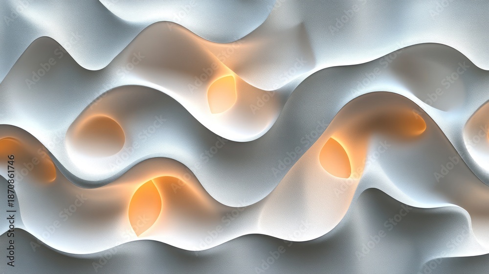 Fototapeta premium Abstract wavy design with light highlights