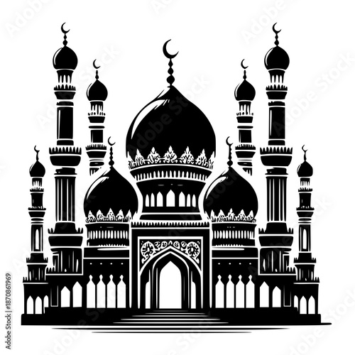 taj mahal silhouette , vector illustration of a taj mahal