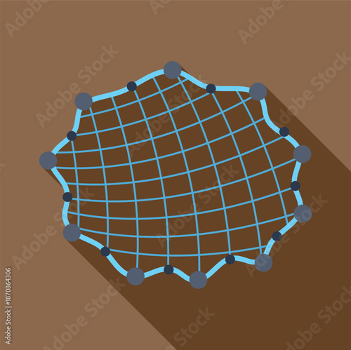 Fishing net icon depicting concepts of capture, connection, and data network
