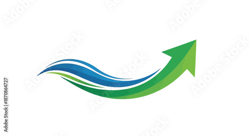 eco-friendly growth and environmental sustainability arrow symbol design