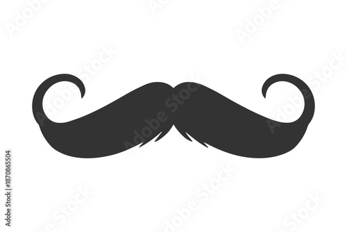 Black mustache vector illustration. Simple style icon isolated on white background