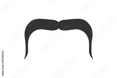 Black mustache vector illustration. Simple style icon isolated on white background