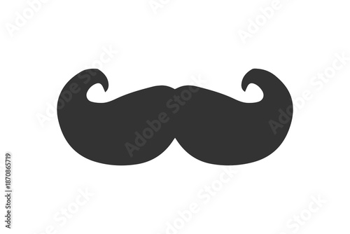 Black mustache vector illustration. Simple style icon isolated on white background