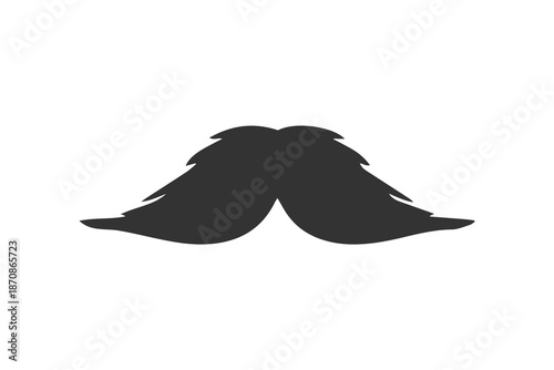 Black mustache vector illustration. Simple style icon isolated on white background