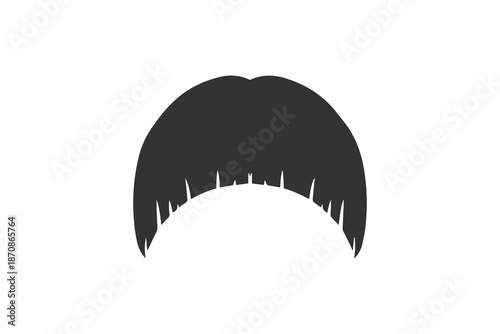 Black mustache vector illustration. Simple style icon isolated on white background